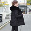 Зимняя женская элегантная куртка с длинными рукавами больших размеров средней длины