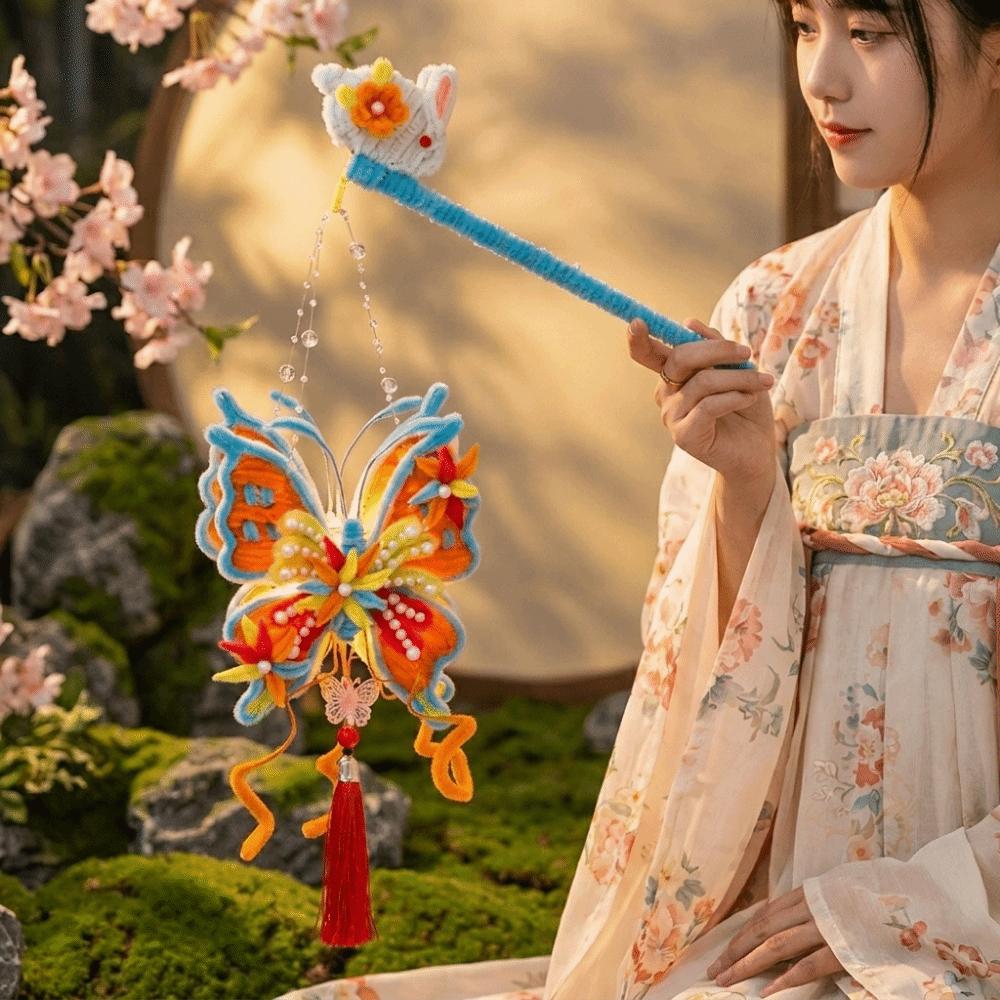 DIY Material Kit Twisted Stick Butterfly Lantern Handmade Butterfly Flower Lantern Hanfu Props