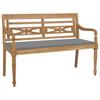 Day and Night - Day and Night Batavia Bench Solid Teak Wood with Gray Cushion 120 Cm