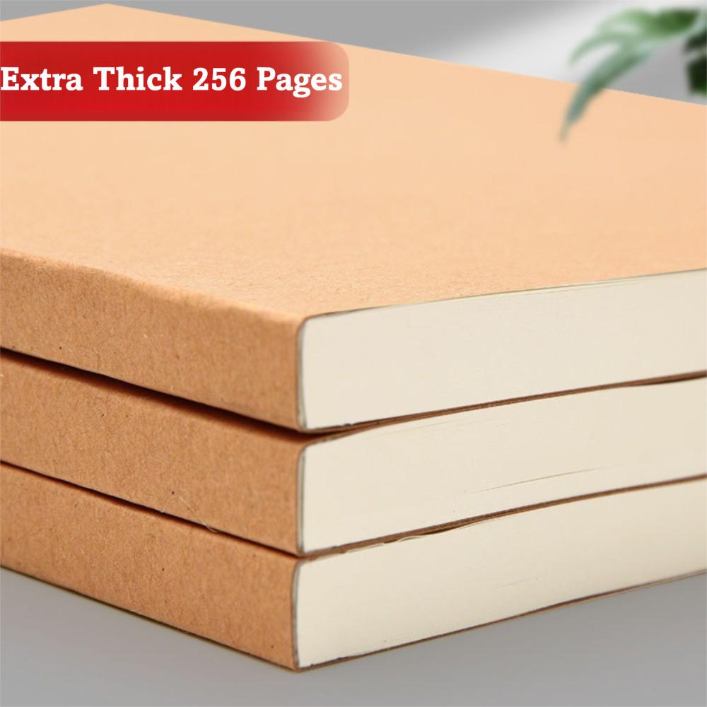 Horizontal Line Square Line Notebook A5 Blank Book Thickened Kraft Paper Notebook  Study Office