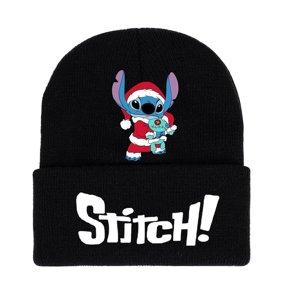 Disney Stitch Knit Beanie Winter Hat With Rolled Brim For Christmas Gifts Adults
