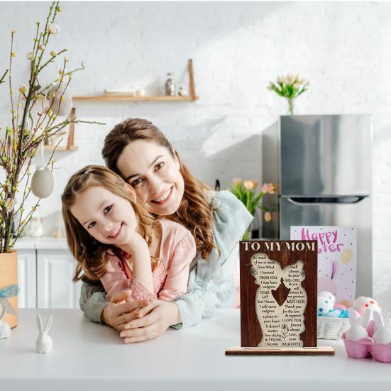 Деревянное украшение на День матери Yousheng, подарок для мамы от дочери/сына, декор для стола, настольная табличка, подарок на день рождения, благодарность для мамы