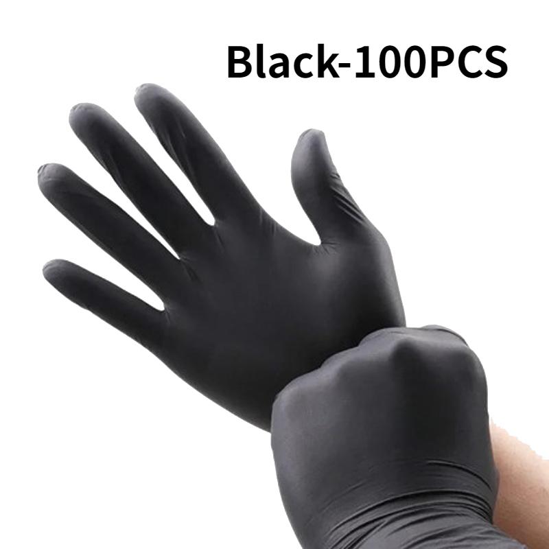 50/100 шт одноразовые черные нитриловые перчатки бытовые кухонные для уборки ванной комнаты мытья посуды маникюра парикмахерских татуировок