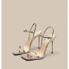 Women's Fashion Stiletto Sandals Summer New Square Head Open Toe Fine with A Line with Temperament High Heels
