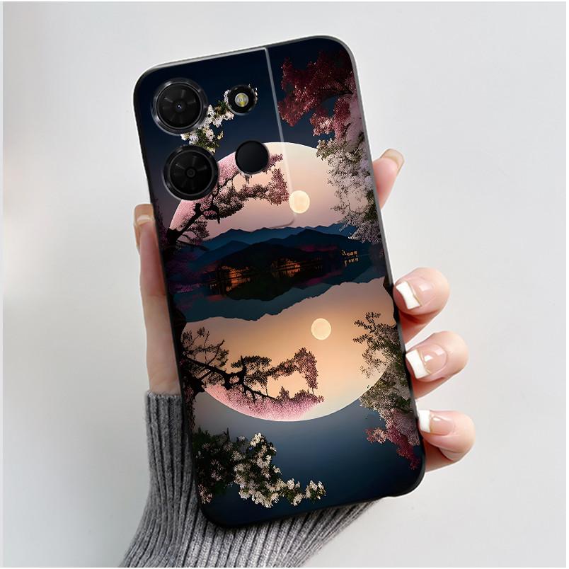 Shockproof Black Casing For TCL 503 Beautiful Aurora Snow Mountain Pattern Cover For K32 5G (T513W)/TCL K33 5G (T513Z) Soft Case