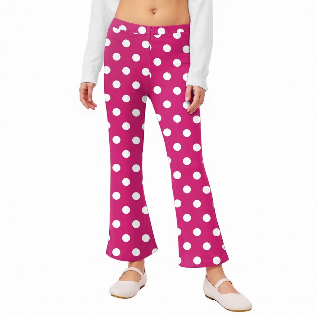 Girls' Flared Leggings - Printed Bell Bottom Pants