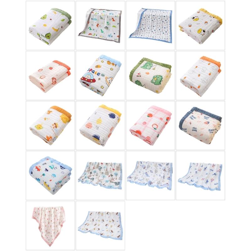 Large Size Infant Bath Blanket High Density Gauze Bath Towel 6-layer for Delicate Skin Quick Drying and Breathable