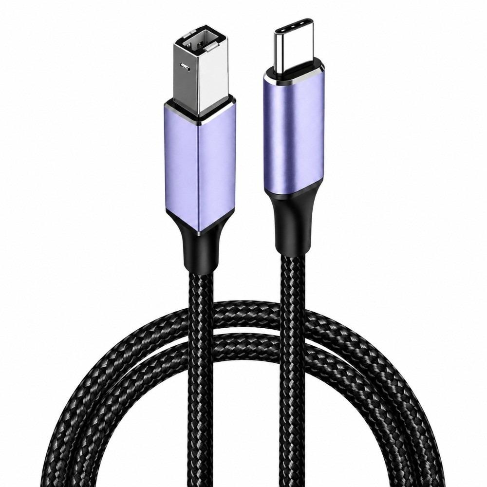 480Mbps USB-B Data Cord Nylon Braided Scanner Connection Cable Scanner Connection