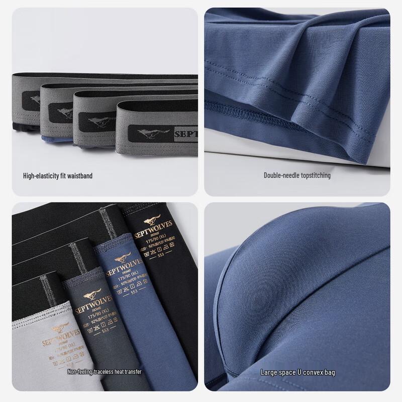 Мужские антибактериальные модальные трусы-боксеры Seven Wolves 7A