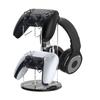 MoKo Controller Stand Ps5 PS4 Storage Rack Acrylic Headphone Holder Game Controller Stand Tabletop Translucent Black Base with Charging Hole Interior