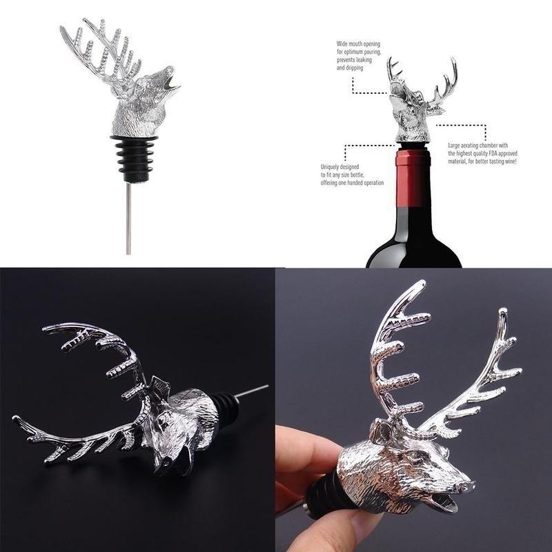 Нержавеющая сталь, олень, олень, голова, разливатель вина, уникальные пробки для бутылок вина, аэраторы для вина, инструменты для бара
