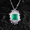 Легкий роскошный универсальный хлопковый изумрудный квадратный циркониевый кулон, подходящий для женской свадьбы, ювелирные изделия высокого класса