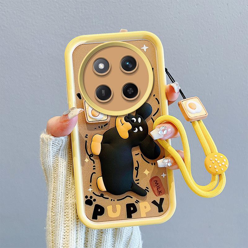 KEYSION Противоударный чехол для Honor X9c 5G с ремешком, мягкий силиконовый милый 3D-чехол для телефона с мультяшной куклой для Huawei Magic 7 Lite 5G