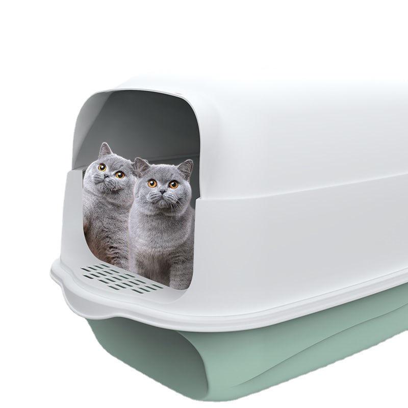 Fully Enclosed Oversized Deodorizing Cat Litter Box - Anti-Splash Design for Small Kittens