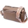 Bag for Women with an Emphasis On a Stylish Runner Made of Genuine Leather Vintage 22650 Beige