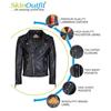 SKINOUTFIT Мужская мотоциклетная кожаная куртка из натуральной черной овчины, кафе-рейсер, байкерская верхняя одежда