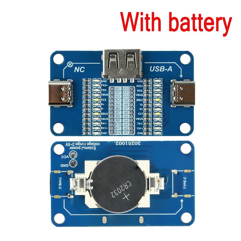 Модуль тестирования кабеля быстрой зарядки USB A на Type-C / Type-C на Type-C Плата для тестирования контактов кабеля с LED-индикатором