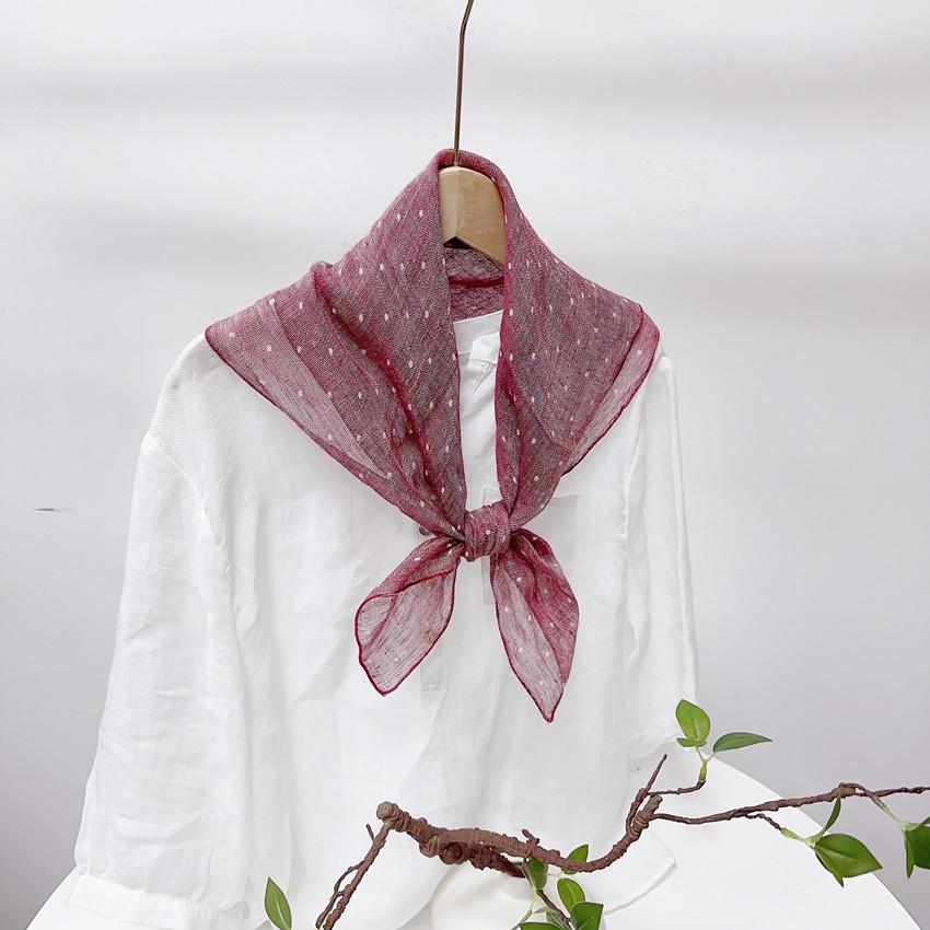 Clearance Welfare Retro Linen Square Scarf Literary And Versatile Women'S Summer Neck Protection Cotton And Linen Small Silk Scarf Scarf Printed Model