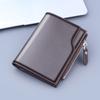 Men's Short Wallet  with Multiple Card Slots 13 Card Slots Zipper Coin Purse