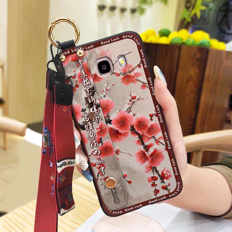 For Mom Kickstand Phone Case For Samsung Galaxy J510/J5 2016/J5108 Waterproof Dirt-resistant Wrist Strap Lanyard Fashion