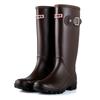 Женские дождевые ботинки Нескользящие высокие сапоги Однотонная водонепроницаемая обувь Круглый носок Женские резиновые сапоги