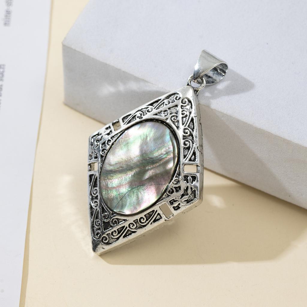 Летний цвет ракушки Подвеска Ромб Кружевная подвеска 49x34мм Для изготовления ювелирных изделий DIY Ожерелье Браслет Серьги Аксессуар