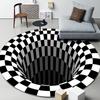 3D Vortex Optical Illusion Rugs Trap Area Carpet Anti-Slip Round Mats Large Carpets for Living Room Sofa Swirl Washable Carpet