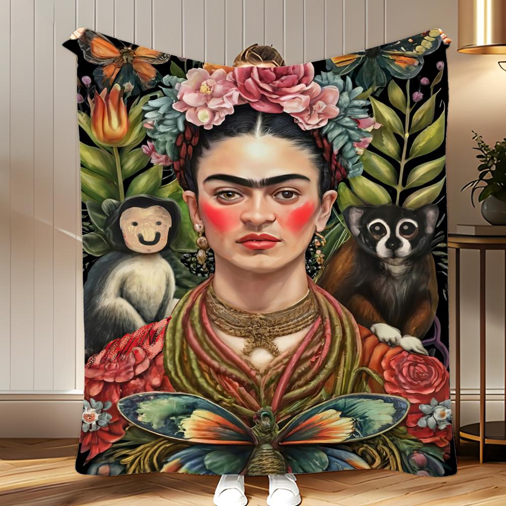 Классическая художница Фрида Кало Плед Мягкий Коралловый Флис 310 г/м² Пушистый Теплый Плед для Дивана Кровати Дивана Декора Спальни