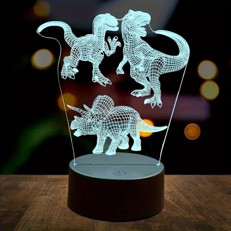 Night Light Lamp Dinosaur 3D Lamp Acrylic Night Light Decorative Decorations 19cm