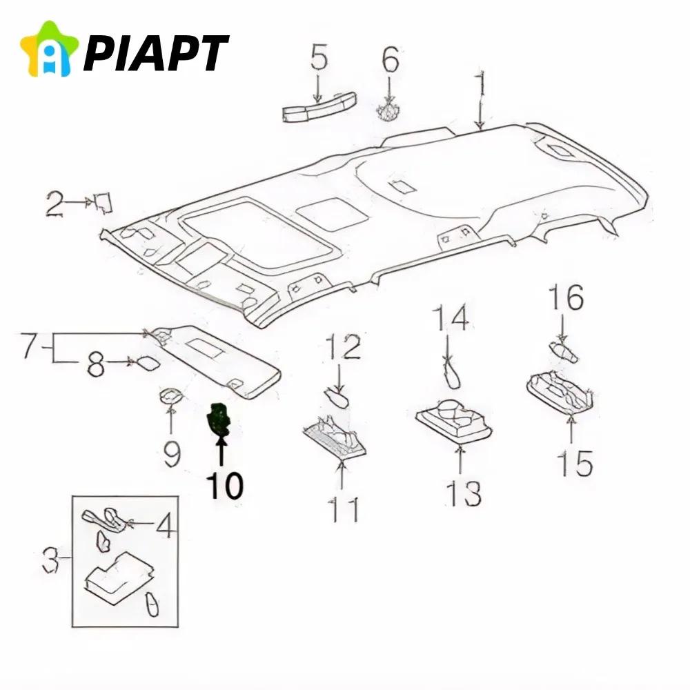 2 клипсы солнцезащитного козырька, совместимые с Toyota Camry, Highlander, Corolla, Prius, RAV4, Sienna
