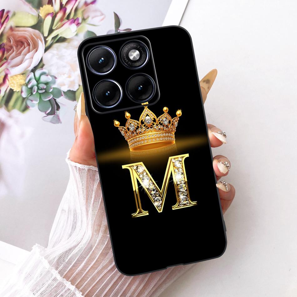 For Motorola Edge 70 Fusion 2026 Crown Letter Phone Case For Motorola Edge70 Fusion 5G XT2605 Black Silicone Soft Cases Bumpers