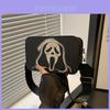 Halloween Skull Shoulder Bag For Women Pu Leather Casual Crossbody Purse With Zipper Closure