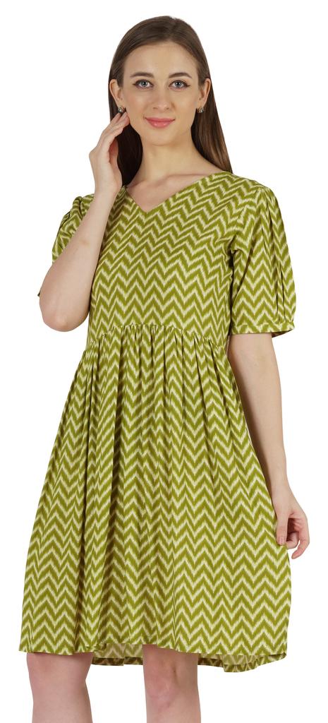 Bimba Printed Summer Shift Dress For Women V Neck Short Dress W  Pockets Western Midi