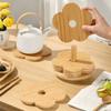 8PCS/SET Creative Reusable Flower Wood Coasters Non-Slip Heat-resistant Cup Holder Rustic Natural Tea Mug Pad Home