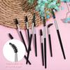6 Pack Eyelash Brush Eyebrow Spoolie Reusable Mascara Brush Wands Black Portable Eye Brushes Makeup Lash Spoolies Set for Eyelash Extension Makeup