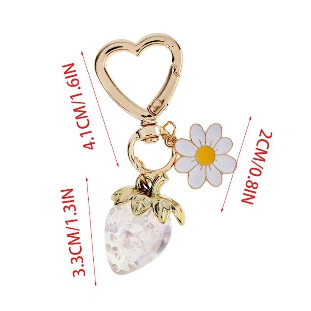Ornament Fruit Pendant Colorful Strawberry Keyring Fashion Strawberry Keychain  Jewelry Gift