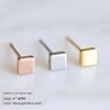 St. Delan Stainless Steel Small Square Fashion Earrings – Simple, Mini Titanium Studs