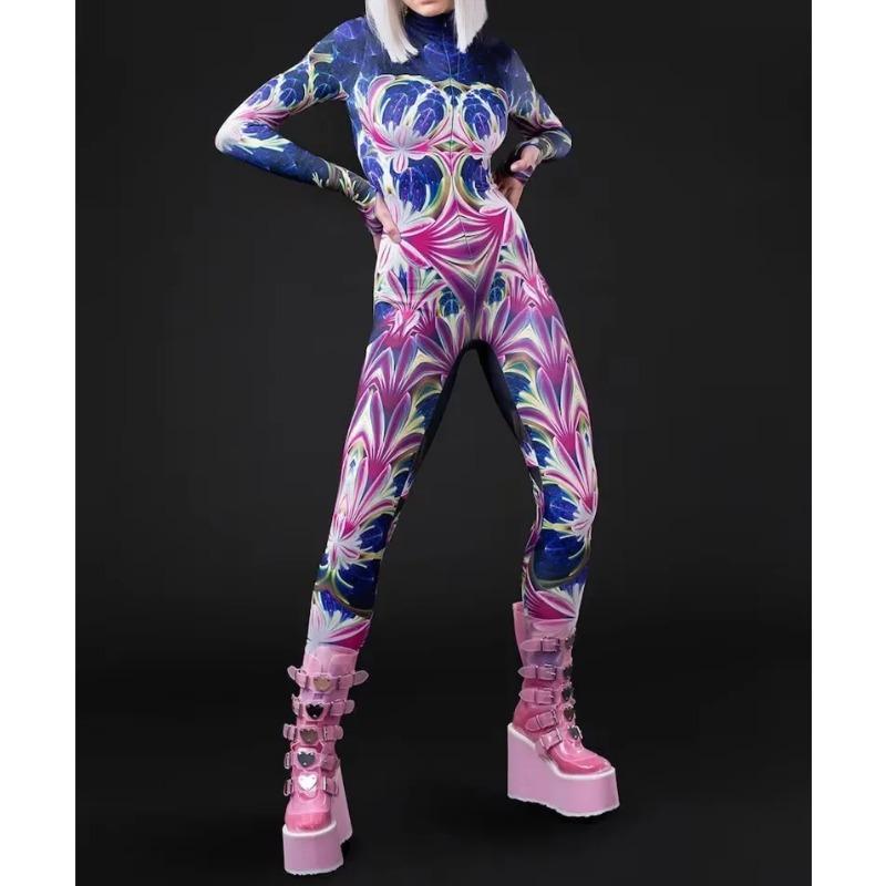 Косплей Костюм Женский Сексуальный Костюм Цветной Элемент Синий Мускулистый Хэллоуин Боди Для Взрослых Спортивный Комбинезон С Высокой Талией