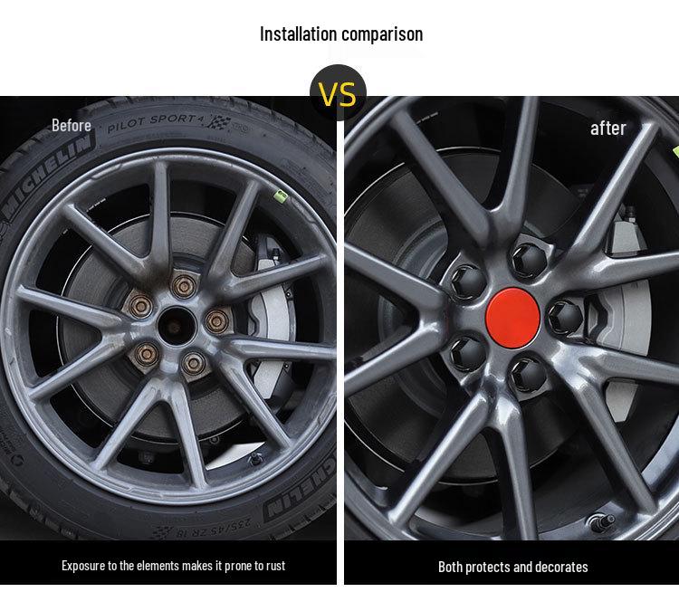 Колпачок ступицы колеса Tesla Model 3 с логотипами T и 3 - Аксессуары с пятью спицами