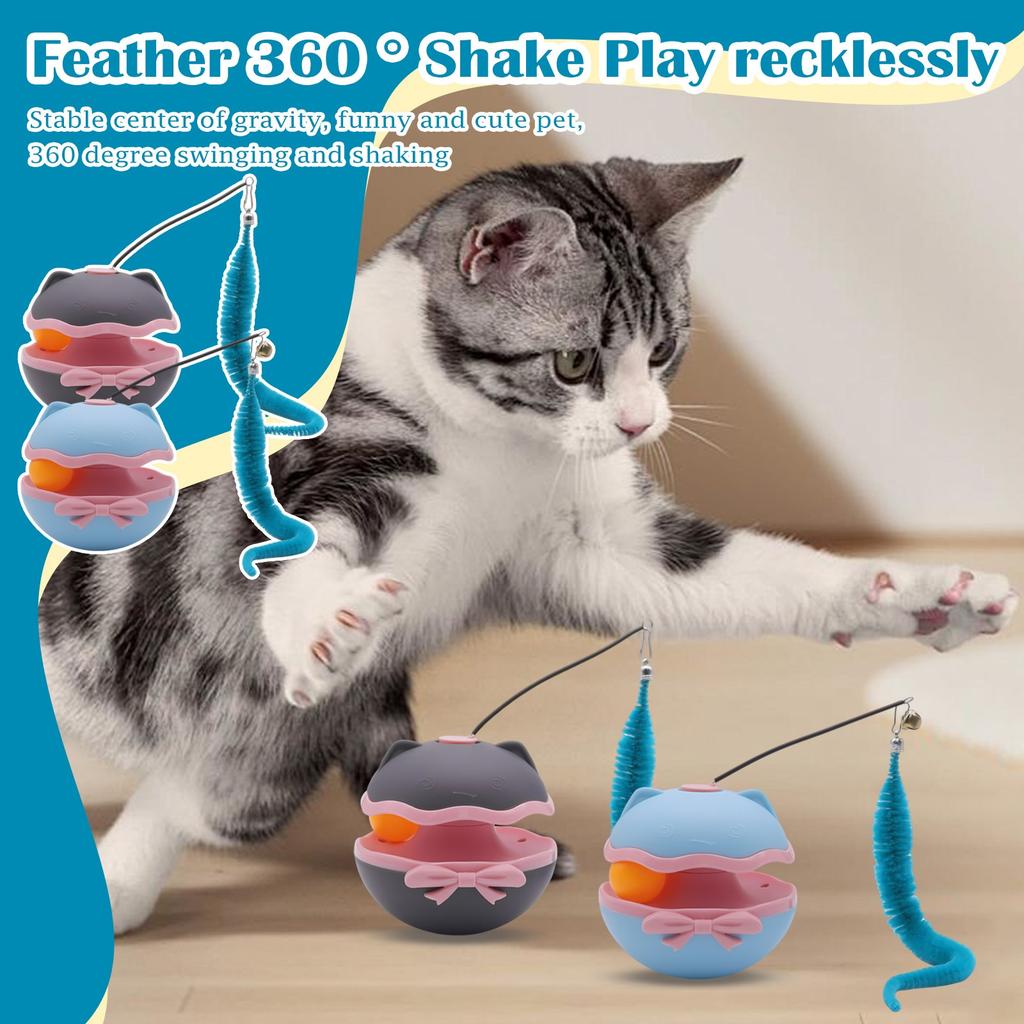 Interactive Toy With Tail, New Smart Moving Toy Ball For Indoor Cats, Rechargeable Automatic Rolling Teasing