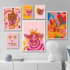 Party Alpaca Pig Sheep Art Print Colourful Canvas Painting Octopus Worms Poster Funny Sunshine Pride Wall Picture Kid Room Decor