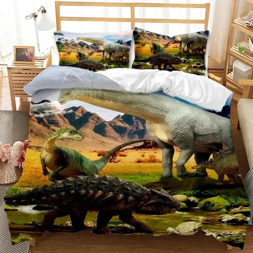 3D Print Dinosaur Jurassic Age Tyrannosaurus Rex Comfortable Duvet Quilt Cover Pillowcase Bedding Set Decoration Home Textile