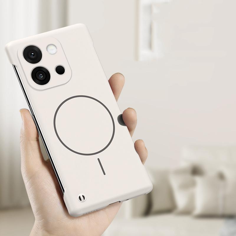 Однотонный безрамочный магнитный чехол для телефона для OnePlus 13T 13R 13 12R Ace 5 3 Тонкий противоударный жесткий ПК чехол для беспроводной зарядки