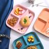 Rectangle Dinner Plate 3 Compartments Food Grade PP Dishwasher Safe Adults Kids Breakfast Snack Vegetable Meal Food Serving Dish Kitchen Supplies