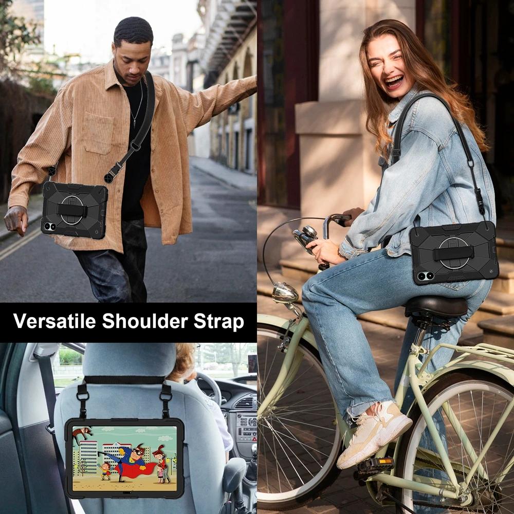 For Xiaomi Redmi Pad Pro 2024 5G 12.1 inch Case Kids Safe Silicon PC Shoulder Strap Shockproof Armor Stand Tablet Cover