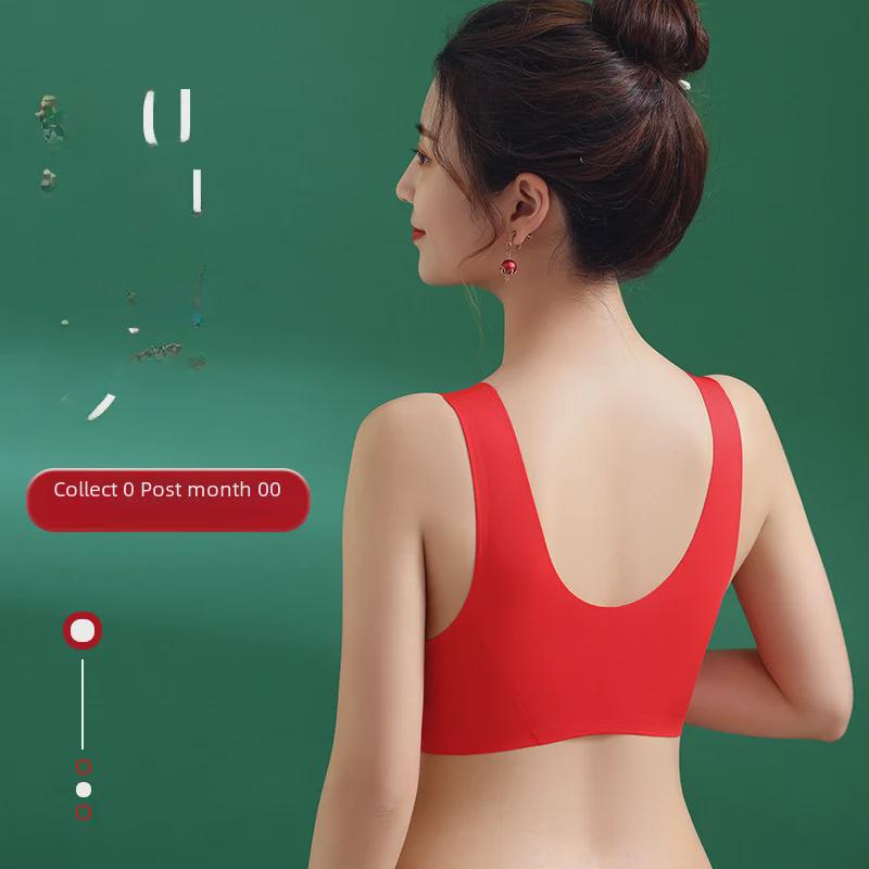 Яркий красный бесшовный бюстгальтер со знаком зодиака: Беспроводная связь и поддержка в Новом году