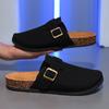 New Suede Women Clogs Slippers Fashion Cork Footbed Beach Slippers Soft Cork Nonslip Men Clogs Slippers With Arch Support