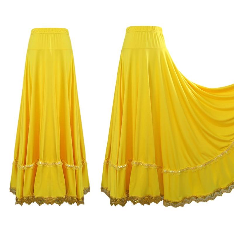 Женские бальные юбки для фламенко, лиричные бальные макси-юбки, костюмы для выступлений по классическому балету, этническим танцам