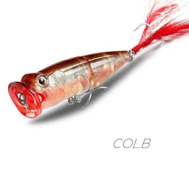 BEARKING Популярные модели розничных рыболовных приманок, твердые наживки разных цветов, поппер 70 мм, 11 г, плавающие приманки для верхней воды