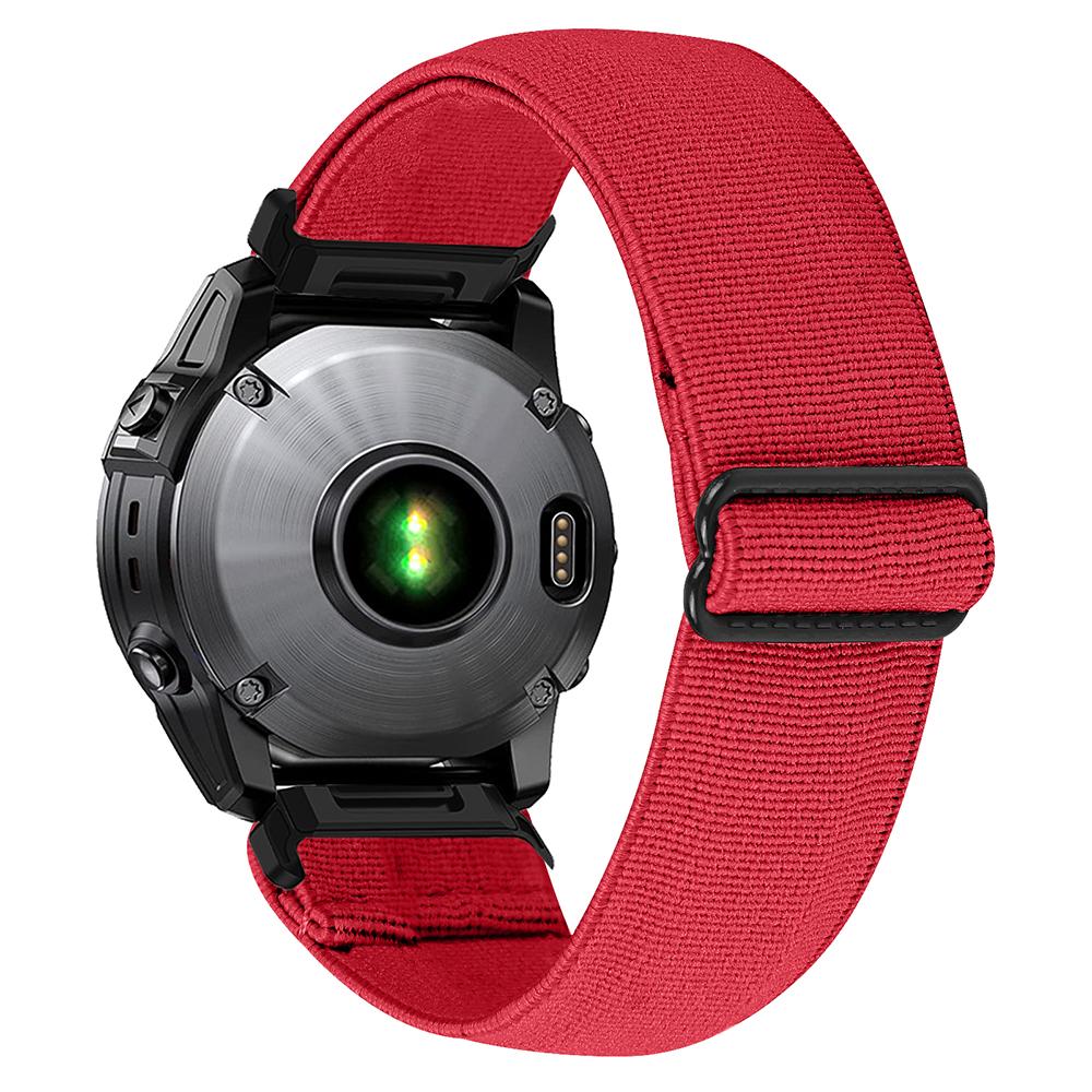 26mm Solid Color Elastic Nylon Strap for Garmin Fenix 8 Pro AMOLED 51mm/8 51mm/Enduro 3/2 Quick Release Watch Band